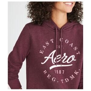 Aero Aeropostale East Coast Maroon Hoodie Women's S